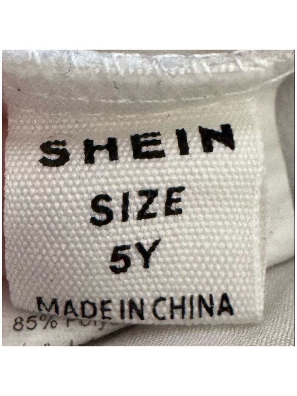 Girls SHEIN Blouse 5 White Brown Geometric Print - Picture 3 of 5